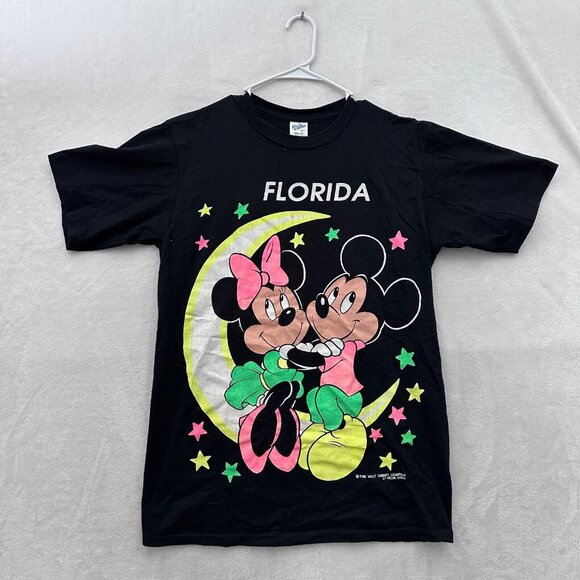 Velva Sheen Other - Vintage Disney T Shirt Men L Black Mickey Minnie Velva Sheen Florida Big Graphic